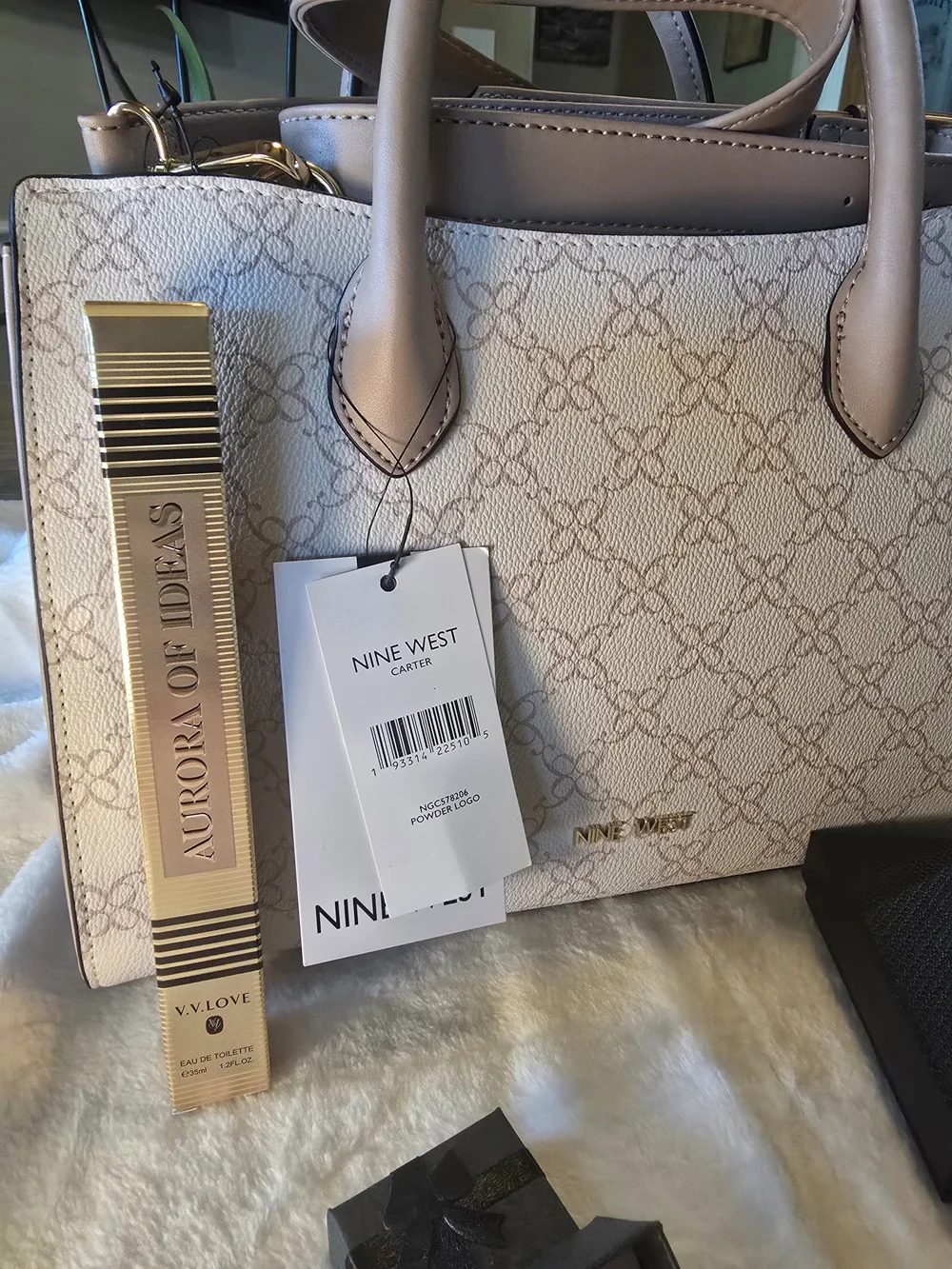 Nine West Allyce Satchel (model NYC532906) + Jewelry & Fragrance Bundle